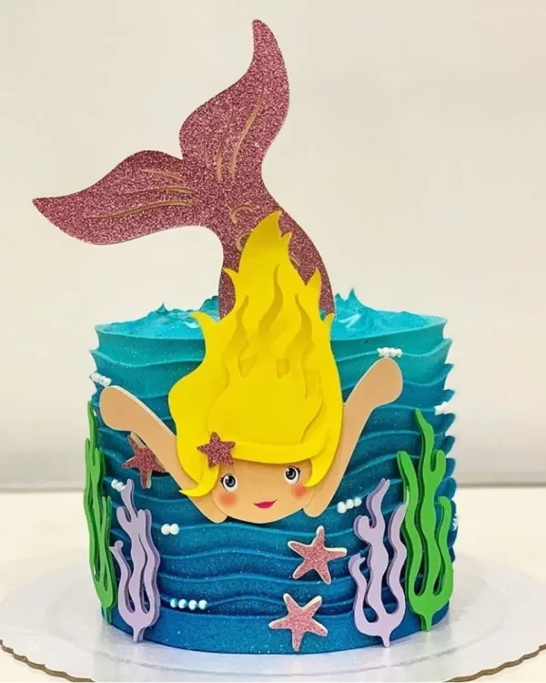 Tema Topo de Bolo Sereia Studio