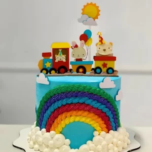 Topo de bolo Trenzinho para imprimir, ideal para festa de aniversário infantil e decoração temática divertida.