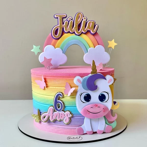 Tema Topo de Bolo Unicórnio Studio