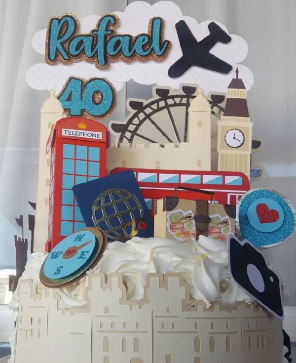 Tema Topo de Bolo Viagem Studio