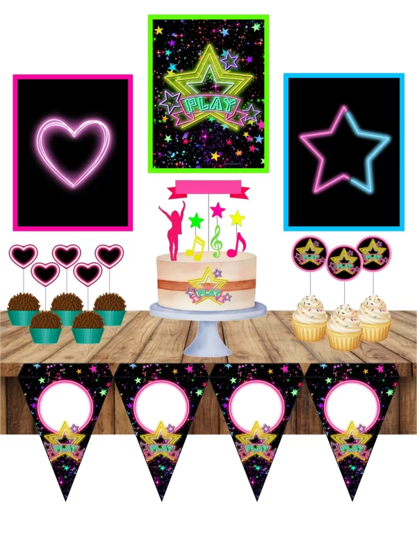 Tema de Aniversário Feminino Neon Studio