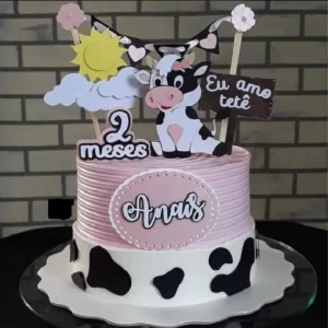 Topo de bolo Eu Amo Tetê para imprimir, ideal para festa de aniversário infantil e decoração temática divertida.