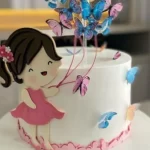 Topo Menina com Balões de Borboletas