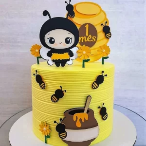 Topo de Bolo Abelha Para Imprimir Studio para festa de aniversário e decoração infantil