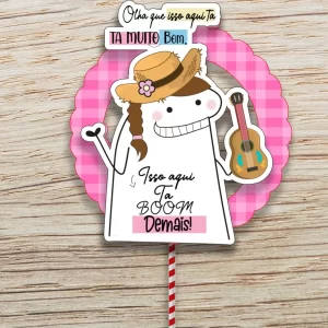 Topo de Bolo Arraial Flork Studio para festa de aniversário e decoração junina