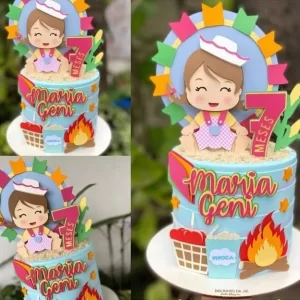 Topo de bolo Bebê Caipira para imprimir, ideal para festa de aniversário infantil e decoração temática de festa junina.