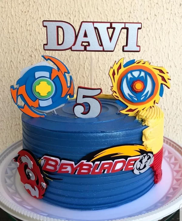 Topo de Bolo Beyblade Studio