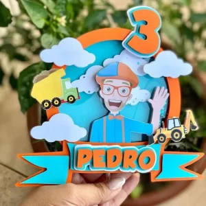 Topo de Bolo Blippi Para Imprimir Studio para festa de aniversário e decoração infantil