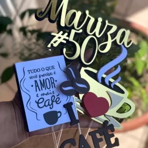Topo de Bolo Café Para Imprimir Studio para festa de aniversário e decoração temática