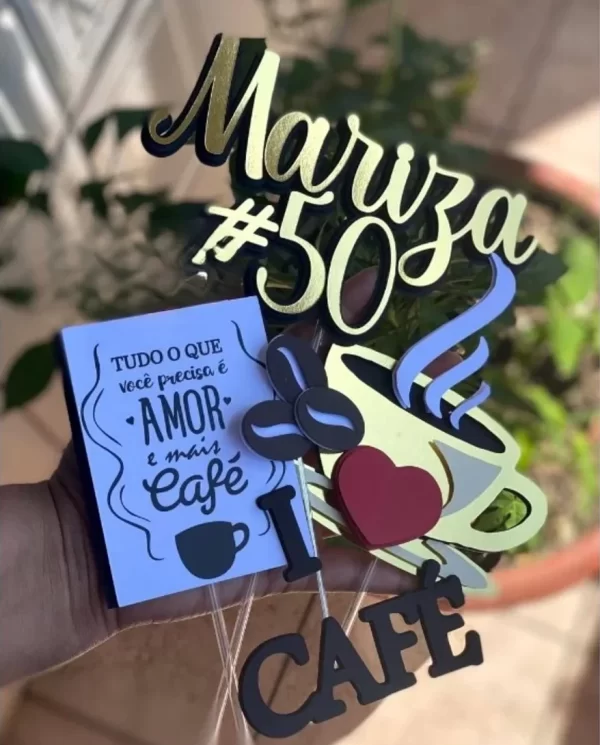 Topo de Bolo Café Para Imprimir Studio
