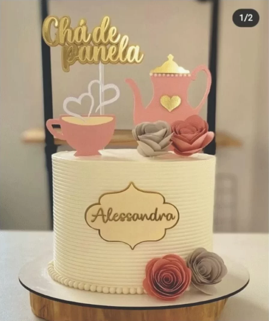 Topo de Bolo Chá de Panela