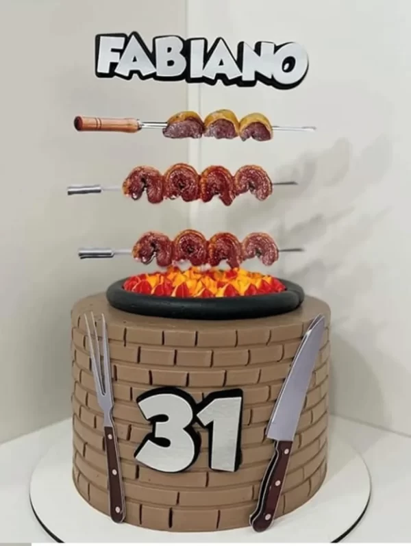Topo de Bolo Churrasco Para Imprimir Studio