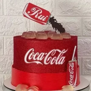 Topo de bolo Coca Cola para imprimir, ideal para festa de aniversário infantil e decoração temática divertida.