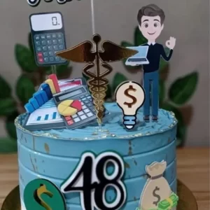 Topo de Bolo Contabilidade Studio para festa de aniversário e decoração temática