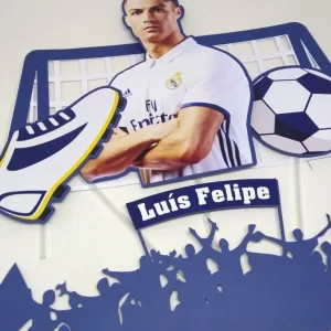 Topo de Bolo Cristiano Ronaldo para imprimir, ideal para festa de aniversário e decoração temática