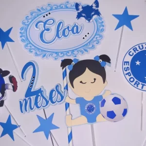 Topo de Bolo Cruzeiro Feminino Studio para festa de aniversário e decoração temática