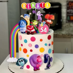 Topo de Bolo Divertida Mente Studio para festa de aniversário e decoração temática