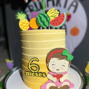 Topo de Bolo Frutas Mesversário Studio para festa de aniversário e decoração temática