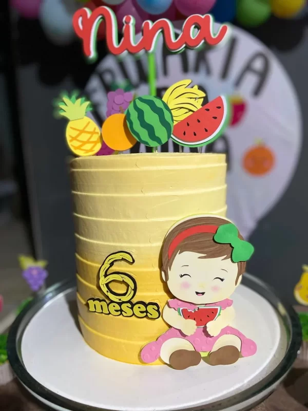 Topo de Bolo Frutas Mesversario Studio