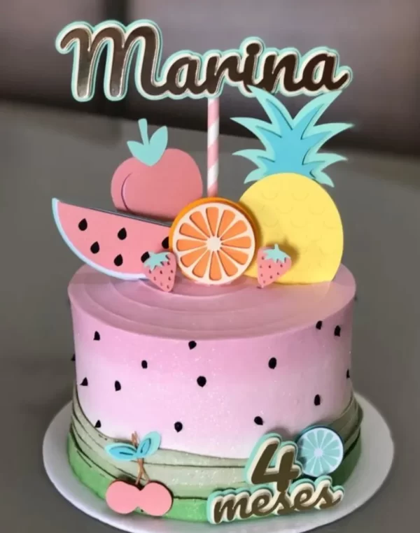 Topo de Bolo Frutas Para Imprimir Studio