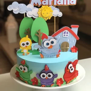 Arquivo digital de topo de bolo Galinha Pintadinha para imprimir no formato Studio, ideal para festas infantis com tema Galinha Pintadinha.