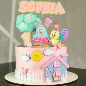 Arquivo digital de topo de bolo Galinha Pintadinha no formato Studio, ideal para festas infantis com tema Galinha Pintadinha.