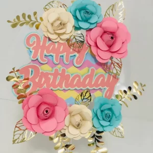 Topo de Bolo Happy Birthday Studio para festa de aniversário e decoração temática