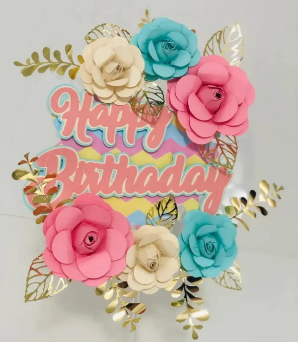 Topo de Bolo Happy Birthday Studio