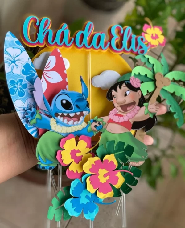 Topo de Bolo Lilo e Stitch Studio