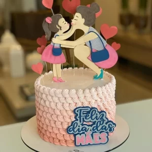 Topo de Bolo Mãe e Filha Studio para festa de aniversário e decoração temática