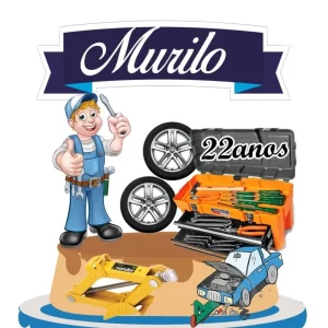 Topo de Bolo Mecânico Para Imprimir Studio para festa de aniversário e decoração automotiva
