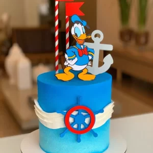 Arquivo digital de topo de bolo Pato Donald no formato Studio, ideal para festas infantis com tema Disney clássico.