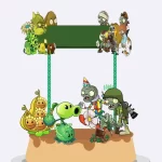 Topo de Bolo Plantas vs Zumbis Studio