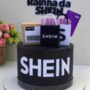 Topo de bolo Shein para imprimir, ideal para festa de aniversário infantil e decoração temática criativa.