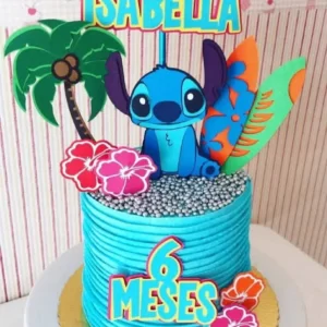 Arquivo digital de topo de bolo Stitch no formato Studio, ideal para festas infantis com tema Disney Lilo & Stitch.