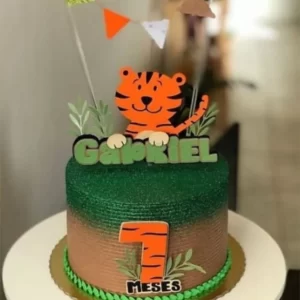 Topo de Bolo Tigre Studio para festa de aniversário e decoração temática