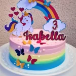 Topo de Bolo Unicornio Rosa Studio