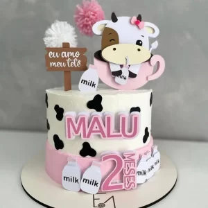 Topo de Bolo Vaquinha Para Imprimir Studio para festa de aniversário e decoração temática