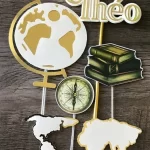 Topo de Bolo Viagem Masculino Studio