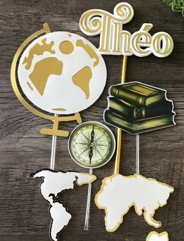 Topo de Bolo Viagem Masculino Studio