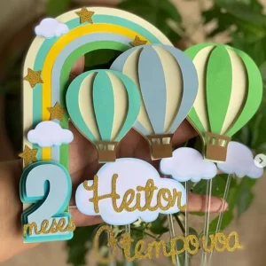 Topper de Bolo Balão Para Imprimir Studio