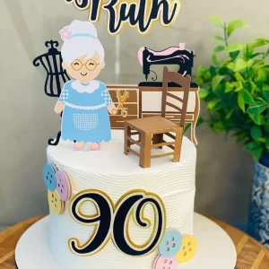 Topper de Bolo Vovo Costureira Studio