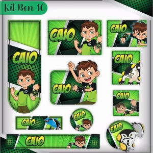 Arquivo Etiqueta Escolar Ben 10 – etiquetas escolares personalizadas com o herói Ben 10 e seus alienígenas.