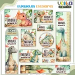 Arquivo Etiqueta Escolar Dinossauros