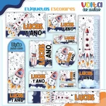 Arquivo Etiqueta Escolar Foguete