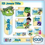 Arquivo Etiqueta Escolar Jovens Titãs