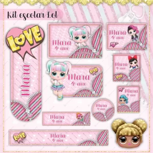Arquivo Etiqueta Escolar Lol Surprise – etiquetas escolares com as bonecas Lol Surprise para personalizar materiais com estilo e diversão.