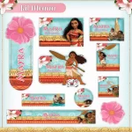 Arquivo Etiqueta Escolar Moana Png