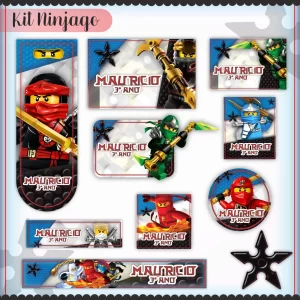Arquivo Etiqueta Escolar Ninjago