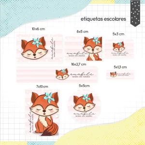Arquivo Etiqueta Escolar Raposinha